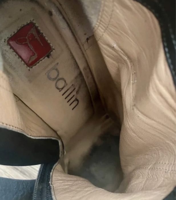 Skórzane  botki na wysokim obcasie Ballin r. 39,5