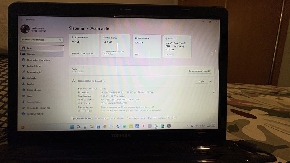 Toshiba satelite L650 i5