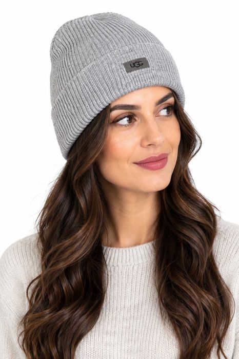 Grace focus fashion szara nowa czapka w prążki damska