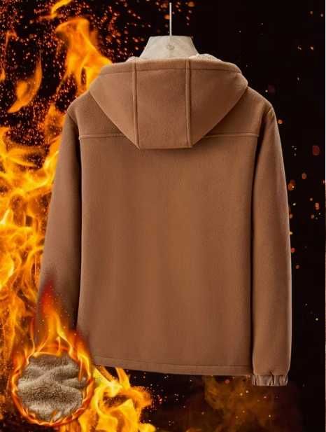 Мужская куртка-толстовка с флисовым мехом и капюшоном !