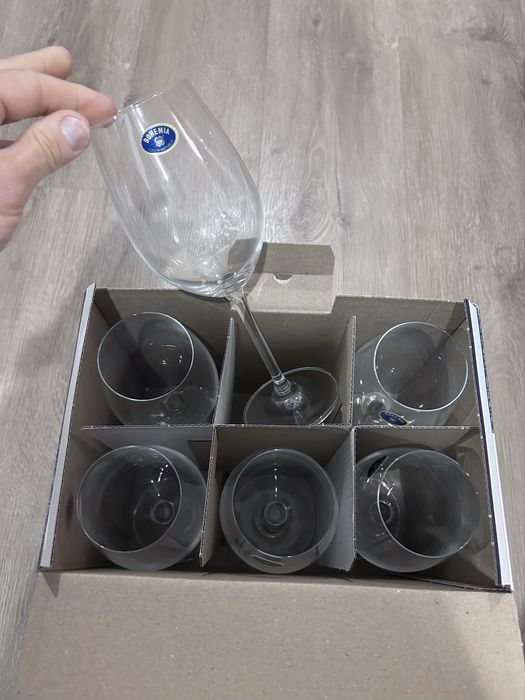 Crystal Bohemia 6 copos vinho branco - Novo