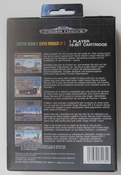 SEGA MEGADRIVE Game "Ayrton Senna's Super Monaco GP II" Original / 199264284540802306121