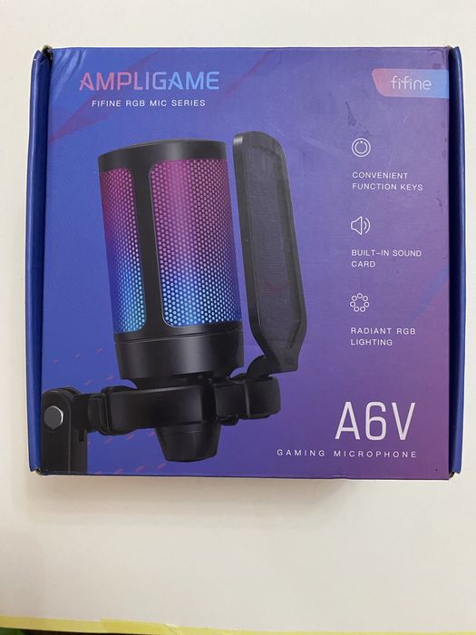 Мікрофон Fifine RGB AmpliGame A6VW White