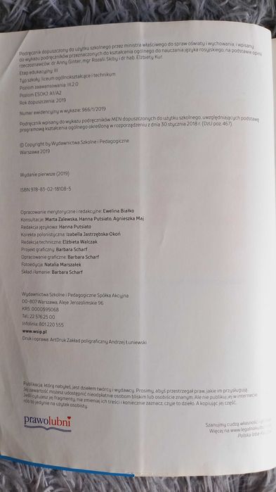 Język rosyjski - "Kak raz 1" - podręcznik dla liceum i technikum