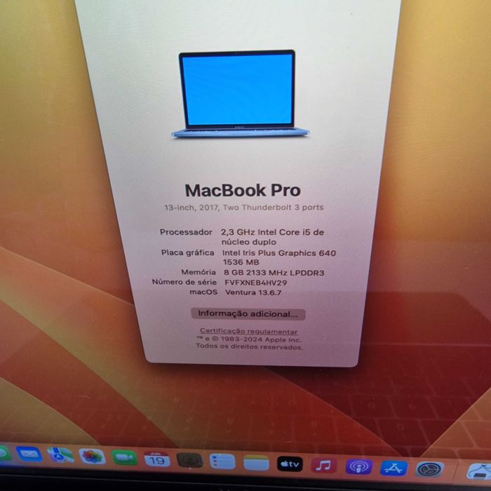MacBook Pro 13" (2017 com varios programas)