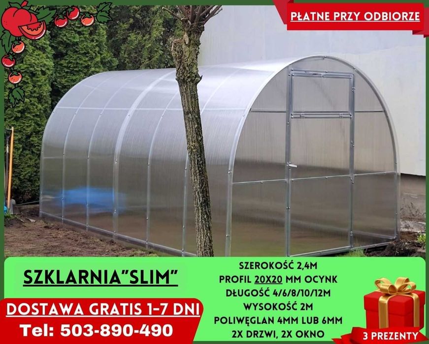 Szklarnia Ogrodowa 3x4m poliwęglan 4/6 mm Sprzedam Gratisy Nowy Sącz