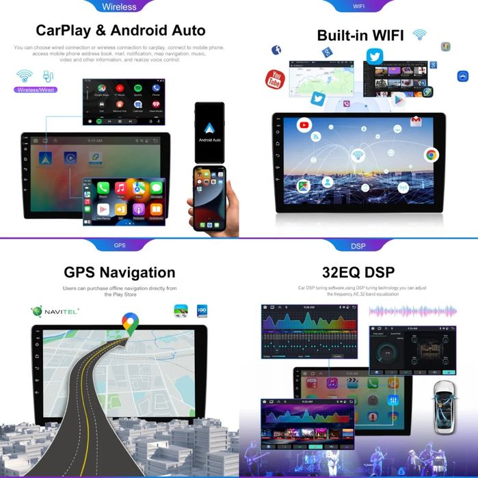 Rádio Android Mini Countryman 2011-13 CarPlay 4/64GB GPS WiFi BT NOVO