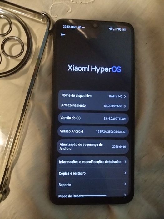 telemóvel é um Xiaomi Redmi 14C na cor Midnight Black.
