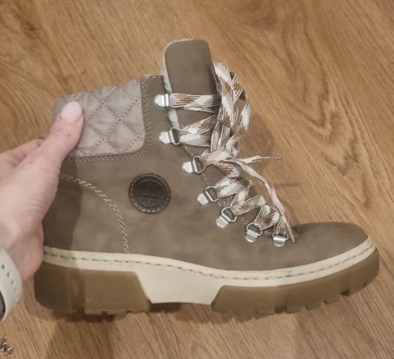 Rieker 37 skórzane, skandynawskie  traperki