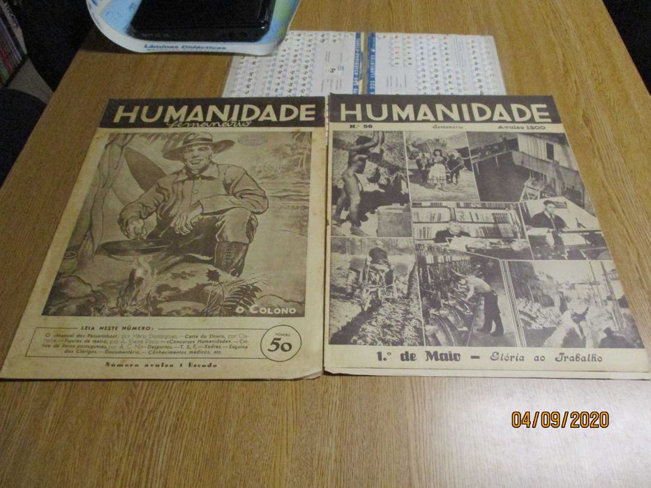 Revistas antigas Humanidade Oscar Carmona Estado Novo Ultramar Angola