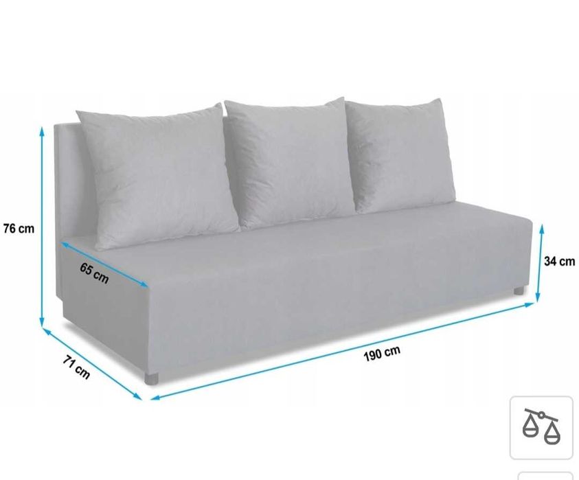 Kanapa wersalka tapczan sofa rozkładana z pojemnikiem