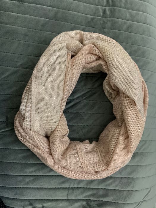 Szalik damaki rozowy