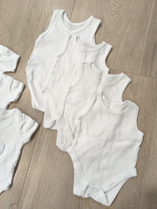 Paka ubrań 62 białe body