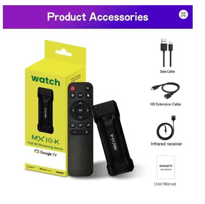 MX10-K STICK ANDROID 14 TV 64GB 4 RAM IPTV + COMANDO