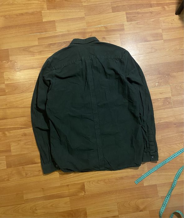 (S) FRED PERRY рубашка зеленая хлопковая сорочка хлопок