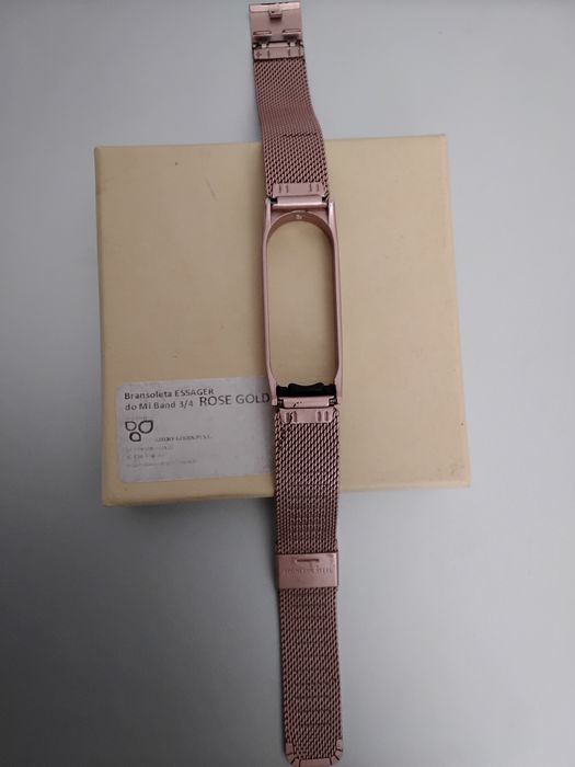 Opaska metalowa do zegarka Mi Band4 Rose gold