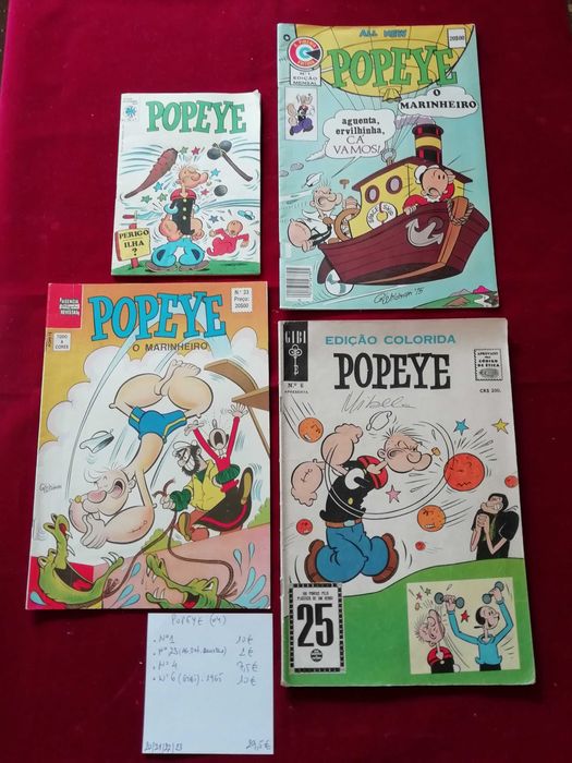Popeye - Lote de banda desenhada antiga
