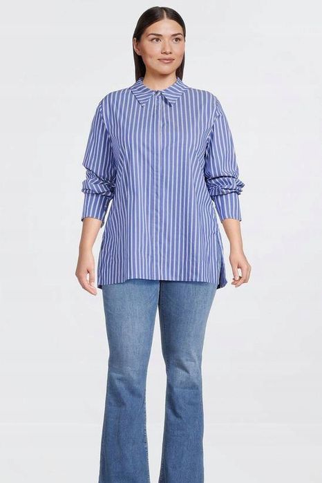 Karen Millen 46 3Xl Koszula Damska W Paski Poplin 100% Bawełna D2720