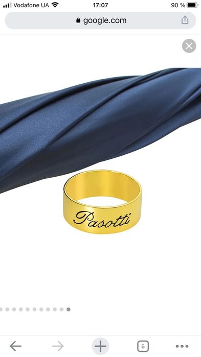 Итальянский зонт-трость Pasotti механический ручной работы с цветком