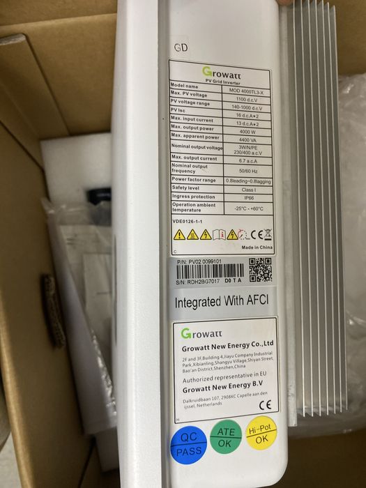Inversor Growatt trifasico 4kW MOD 4000TL3-X