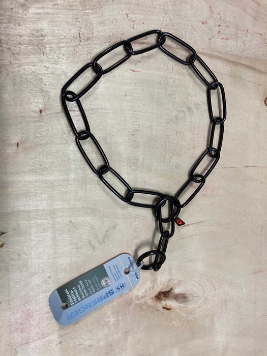 HS Sprenger Coleira Estranguladora Aço Negro Elos Longos - NOVA