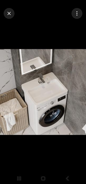 Умывальник 60×50 над стиральной машиной + сифон и комплектующие