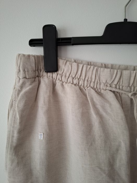 H&M Calça cargo creme perna larga - tamanho L