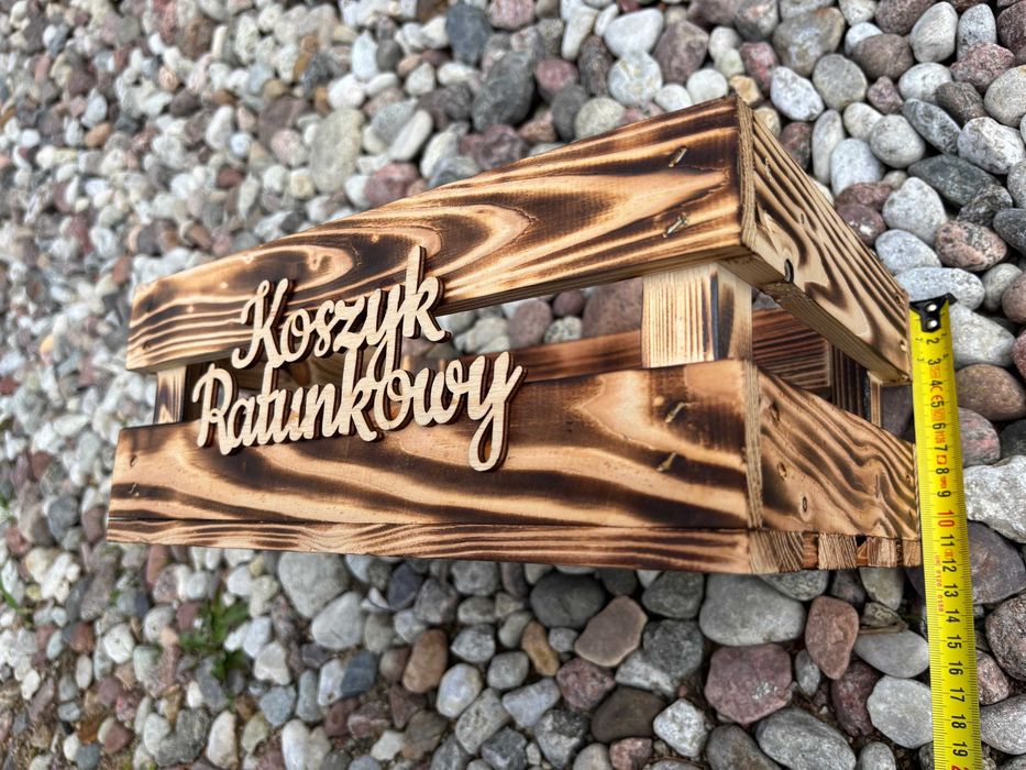 Koszyk ratunkowy drewniany opalane drewno na wesele ślub 1 sztuka