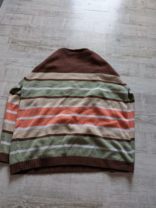 Brązowy Sweter w paski
