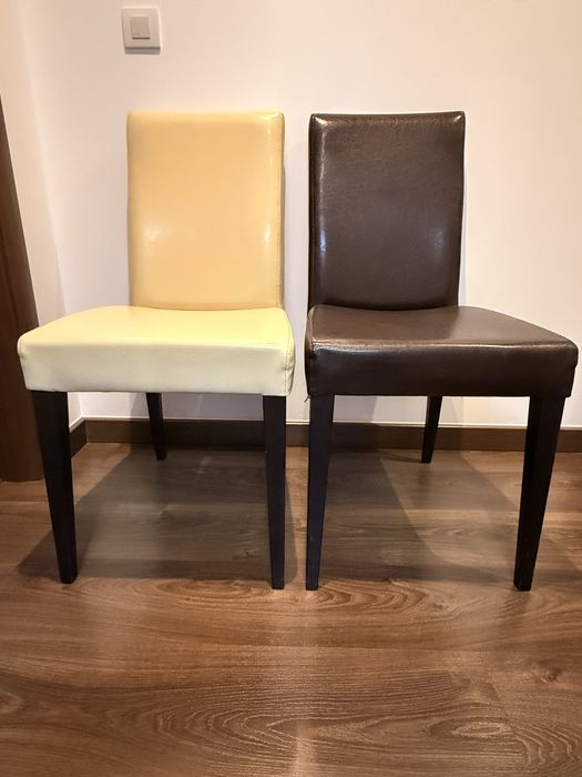 6 Cadeiras de refeição para mesa de jantar, em pele, marca Antarte