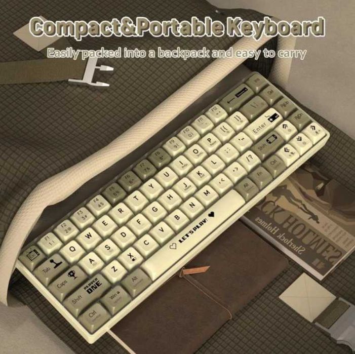 Клавіатура AJAZZ AK680 White-Grey Ігрова Дротова Механічна, RGB, Brown Switch