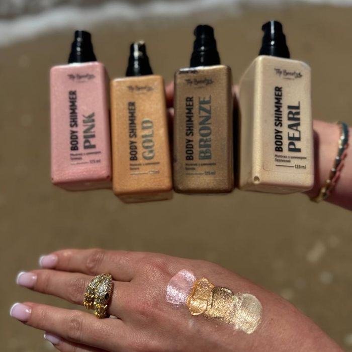 Молочко бронзове bronze з шимером шимер хайлайтер body shimmer бронзер