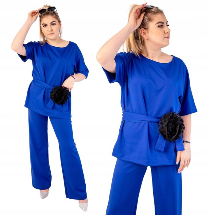 Elegancki Komplet Damski Spodnie Tunika Duże Rozmiary Polski Producent