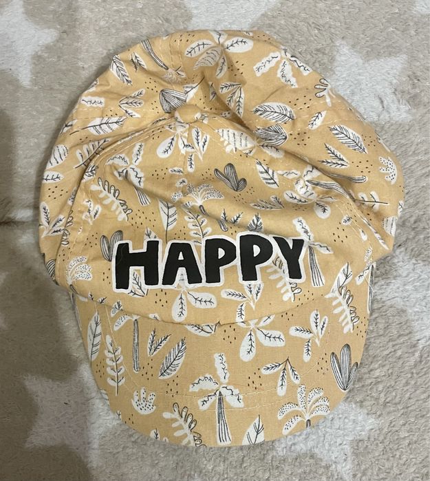 Czapka z daszkiem chłopięca So Cute Happy pomarańczowa 74