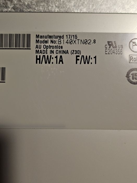 Ecrã LED 14 polegadas para portáteis
