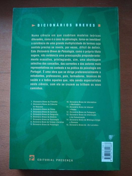 Dicionário Breve de Psicologia - 2.ª Edição