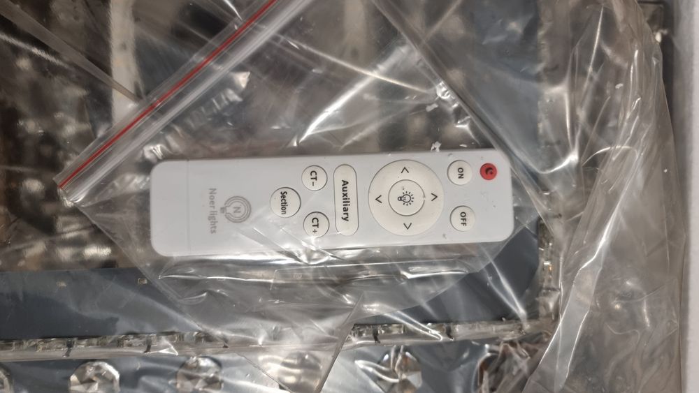 Plafon Kryształowy LED 60x60 cm | Glamour | Pilot | NOWY