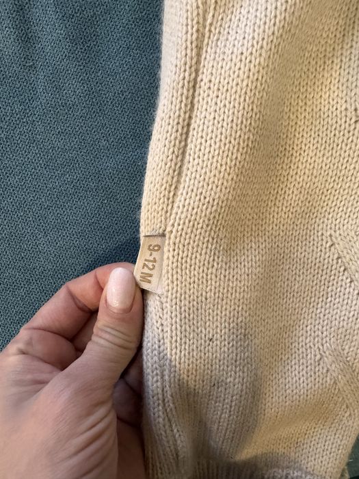 Ромпер вʼязаний молочний на флісі 9-12 місяців