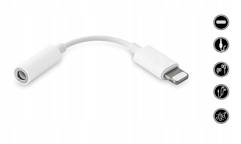 Przejściówka Adapter LIGHTNING iPHONE NA AUX Jack 3.5mm - 2sztuki