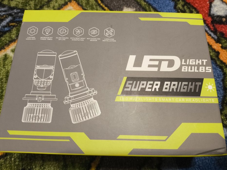 Автомобільні Led лампи Bi-led mini лінзи H4