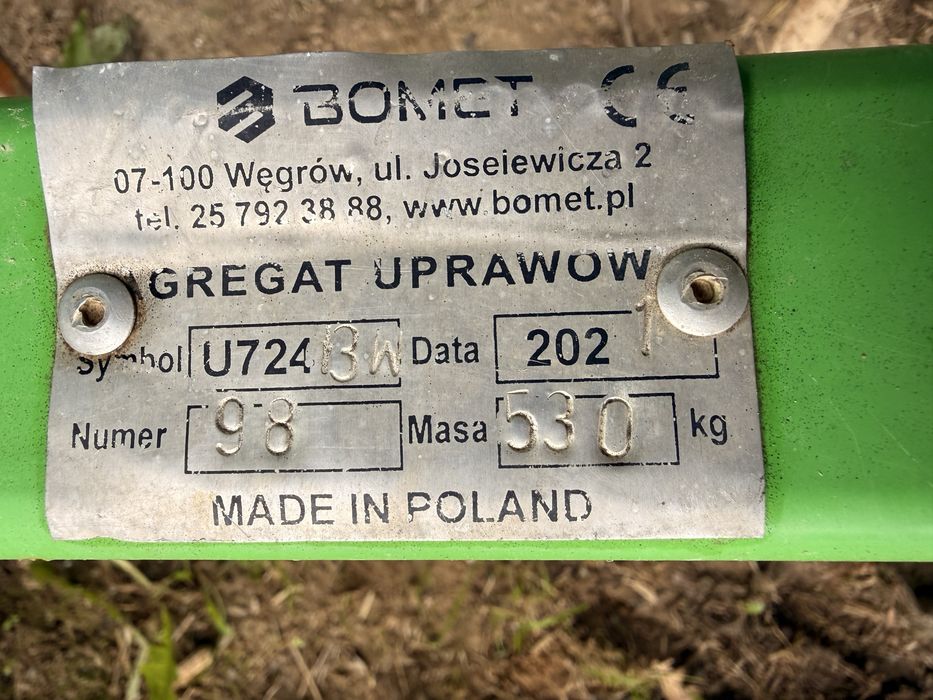 Agregat BOMET Carina 2,1 m wałki na docisku