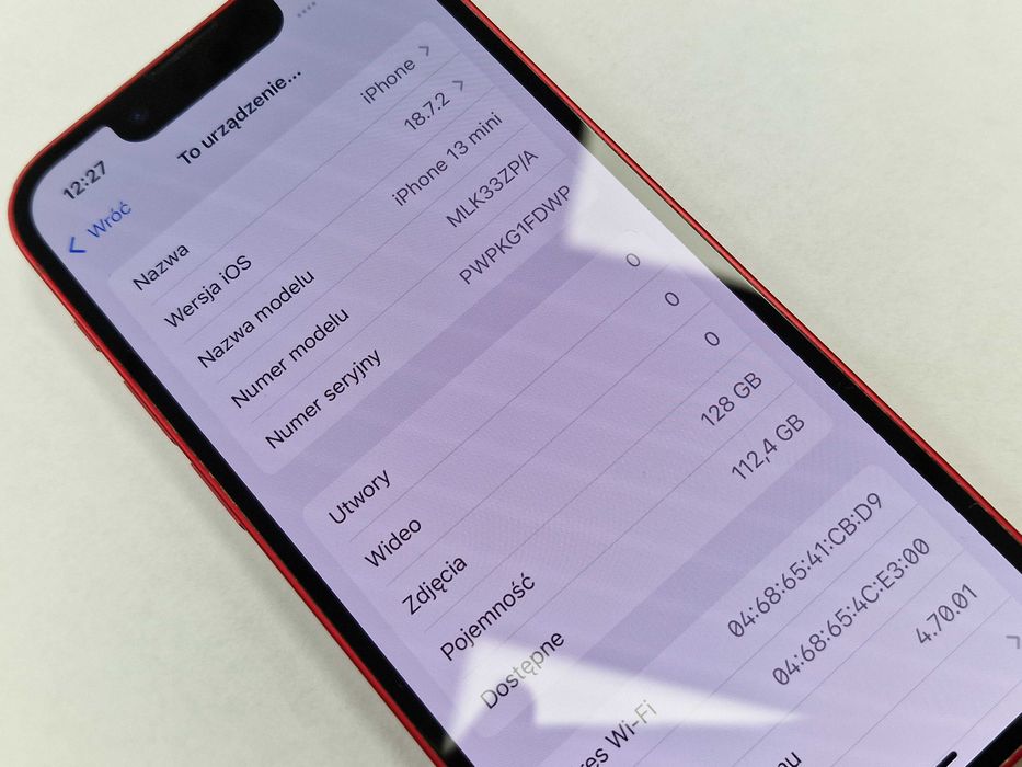 Iphone 13 Mini 128GB/ Red/ BAT 86%/ Grade B+ + ładowarka