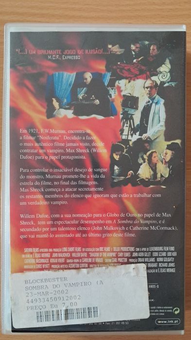 A Sombra do Vampiro - Shadow of the Vampire em VHS