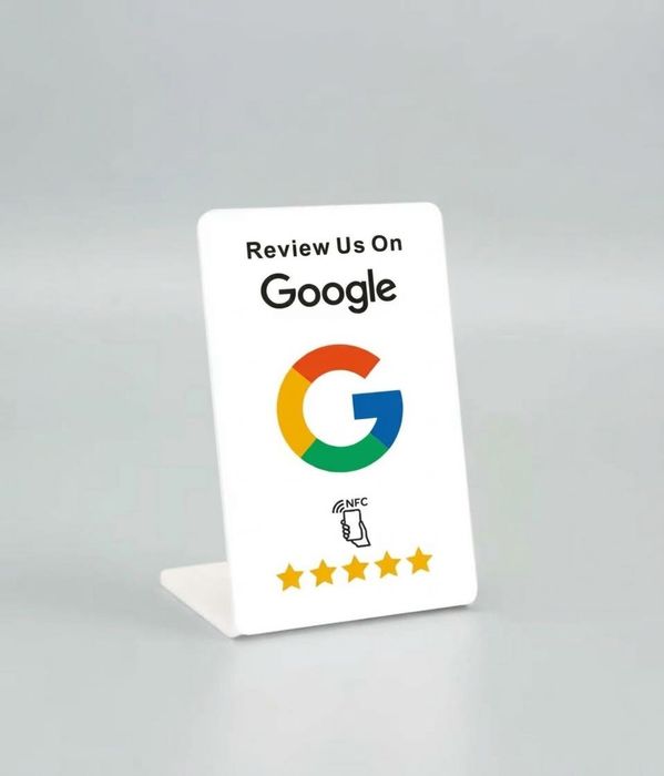Expositores Placa Google Reviews NFC + QR Code (Avaliações)