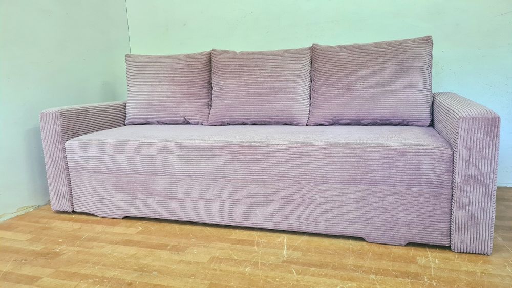 Nowa sofa automat sprężyny sztruks welur plusz kanapa wersalka tapczan