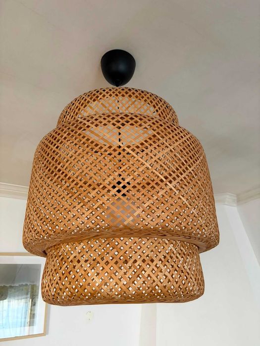 Candeeiro de tecto suspenso bambu