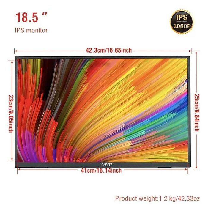 портативний монітор anmite 18.5" HDR IPS 120 Hz