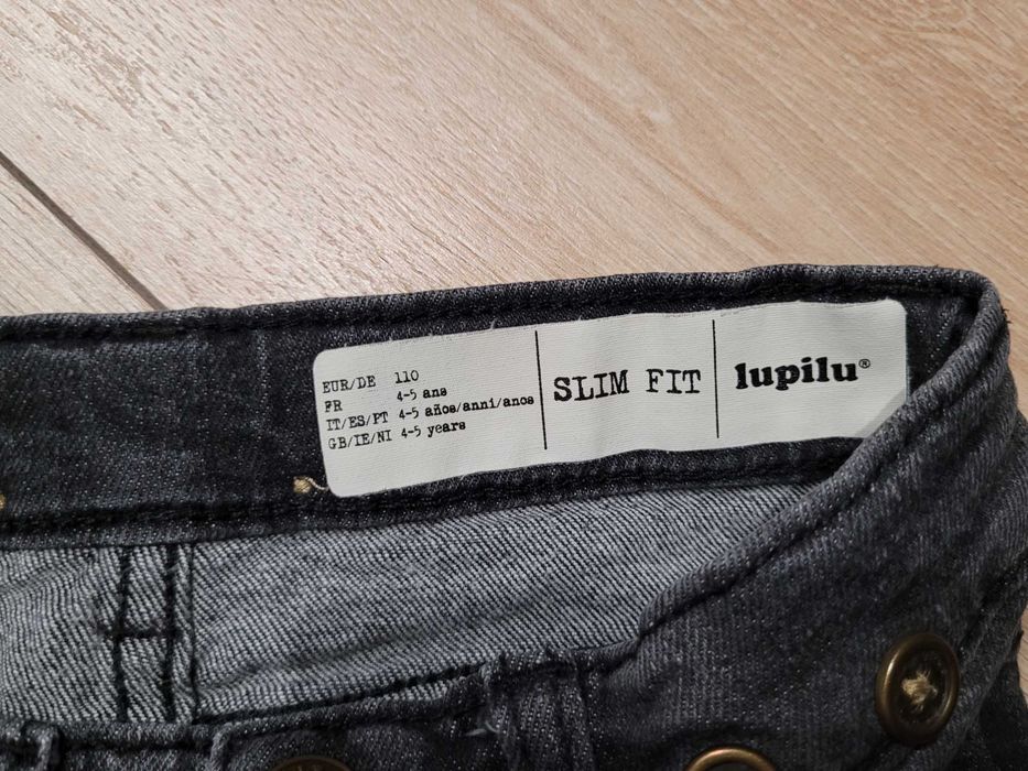 110 Jeansy spodnie jeansowe chłopięce Lidl Lupilu szare