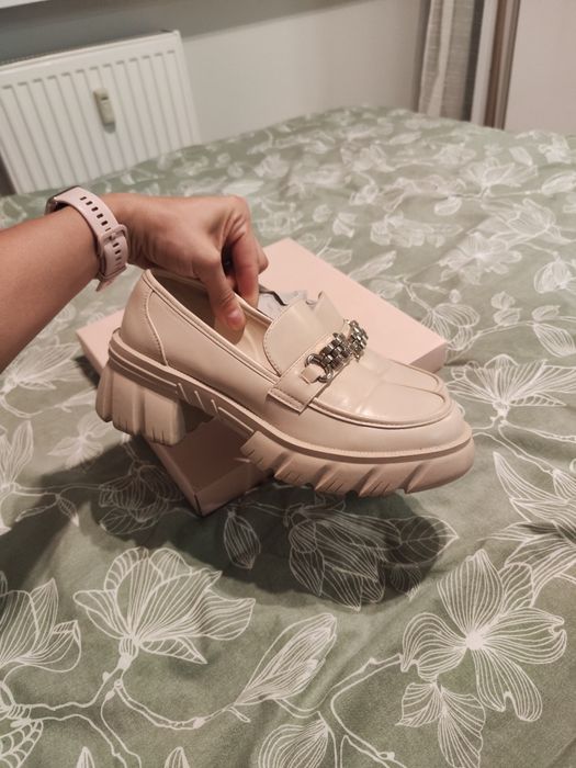Mokasyny buty damskie na platformie wyglądne