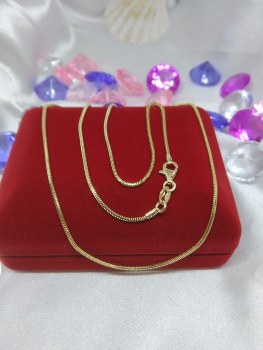 Piękny złoty łańcuszek Żyłka Żmijka, złoto 585, długość 51 cm